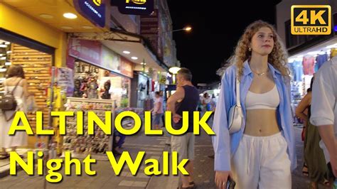 Altinoluk Night Walking Tour K Uhd Fps Popular Street Coast