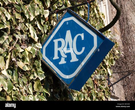 Old fashioned Royal Automobile Club RAC sign on a country hotel in ...