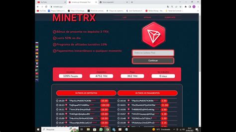 MINETRX XYZ 3 TRX BONUS 50 AO DIA MINERADORA DE TRON YouTube