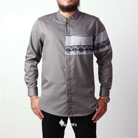 Jual Koko Kurta Saviq Lengan Panjang Bahan Toyobo Warna Putih Hitam