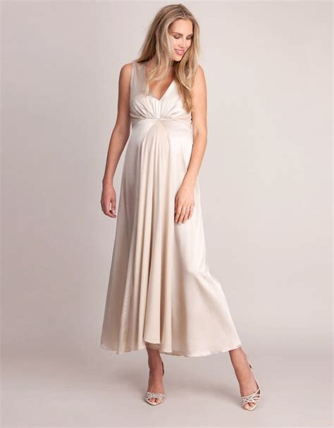 Seraphine Champagne Silk Maternity Wedding Gown Maternity Dresses