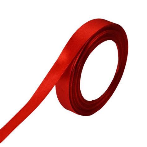 Red Mm Thick Double Sided Plain Silk Satin Ribbon For Garments At