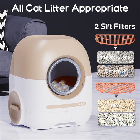 REDSASA Self Cleaning Cat Litter Box Automatic Cat Litter Box With 80L