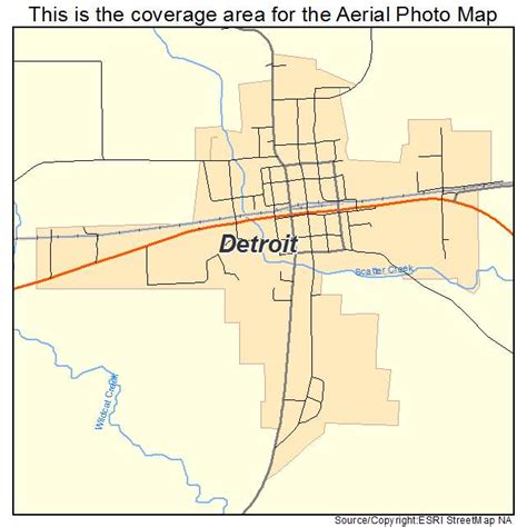 Aerial Photography Map of Detroit, TX Texas