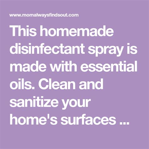 Diy Homemade Disinfectant Spray With Essential Oils Disinfectant