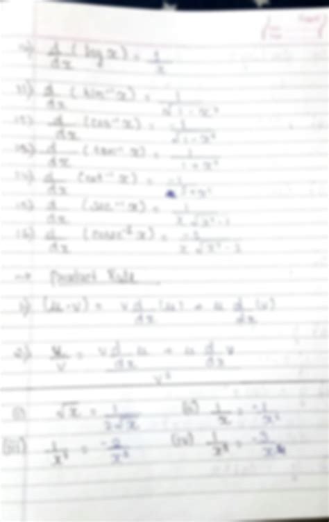 Solution Differentiation Important Formula Studypool