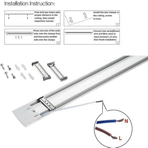 Sic Led Smd Surface Mounted Flat Batten Linear Tube Light Ft W V