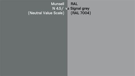 Munsell N 4 5 Neutral Value Scale Vs RAL Signal Grey RAL 7004 Side