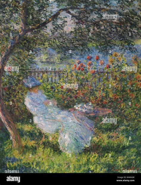 Claude Monet Alice Hoschedé au jardin Stock Photo Alamy