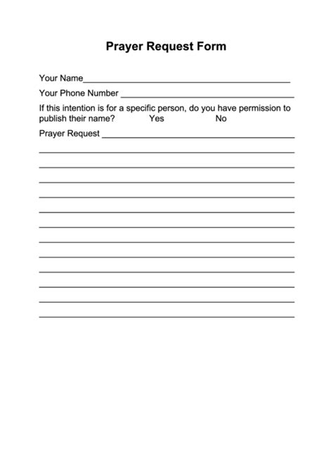 Top Prayer Request Form Templates free to download in PDF format