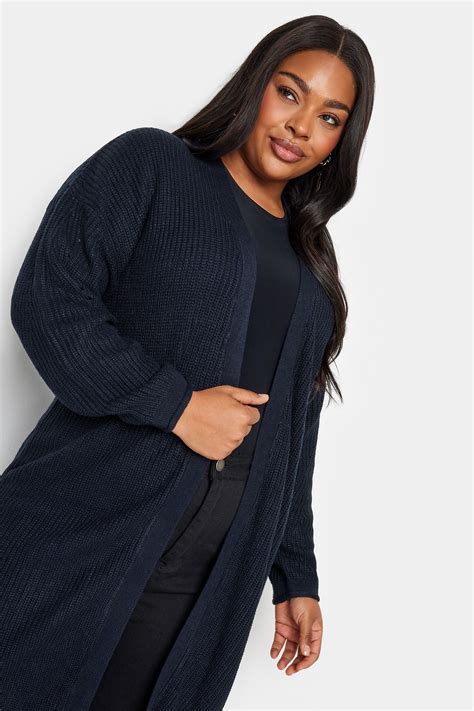 Yours Plus Size Navy Blue Knitted Maxi Cardigan Yours Clothing