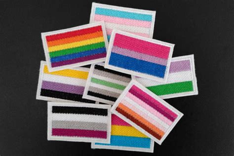 Lgbt Pride Flag Patch Gay Queer Trans Iron On Embroidery Etsy Iron On