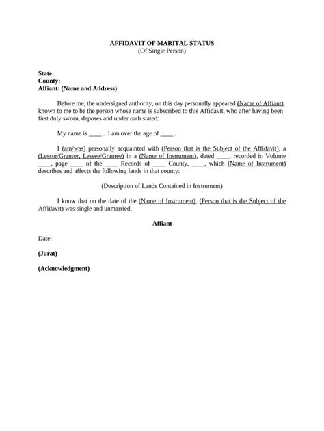 Affidavit Of Marital Status Sample Fill Out Sign Online Dochub