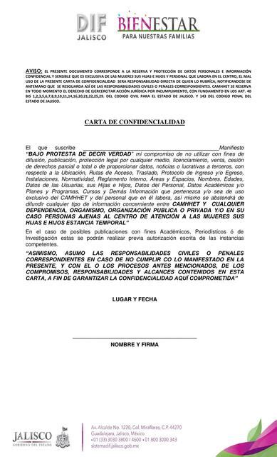 Resúmenes De Carta De Confidencialidad Descarga Apuntes De Carta De