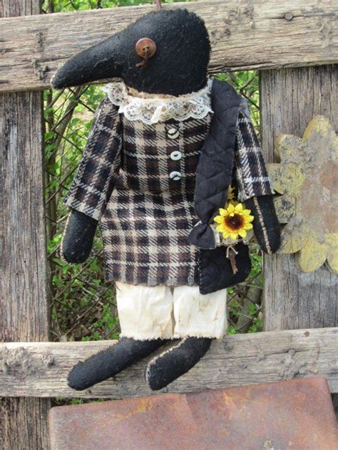 Crow Doll Ooak Made To Order Primitive Folk Art Rustic Etsy Primitive Folk Art Primitive