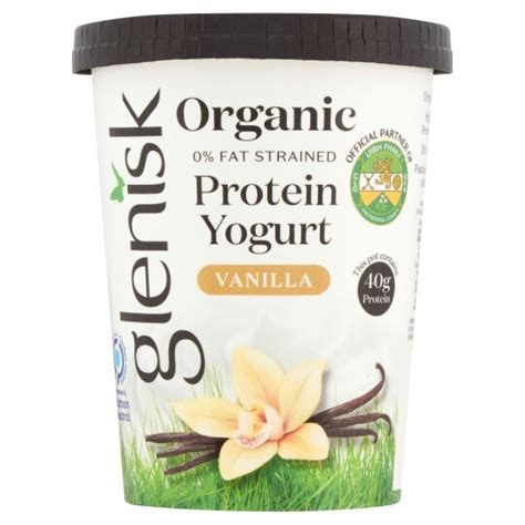 Glenisk Organic High Prtn Fat Free Vanilla Yoghurt 450g Tesco Groceries