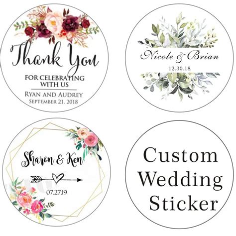 Favor Bag Stickers Custom Sticker Wedding Seal Personalized Stickers