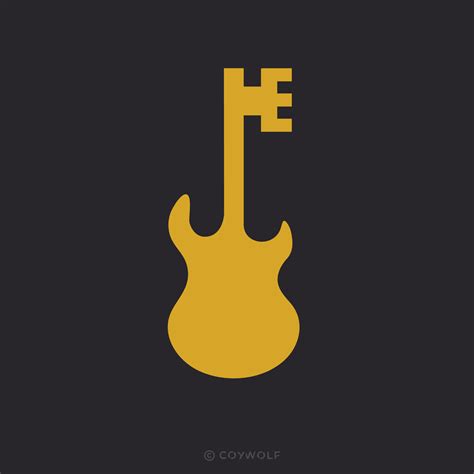 Keytar Media—Electric Guitar Key Logo Design – Logo Cowboy