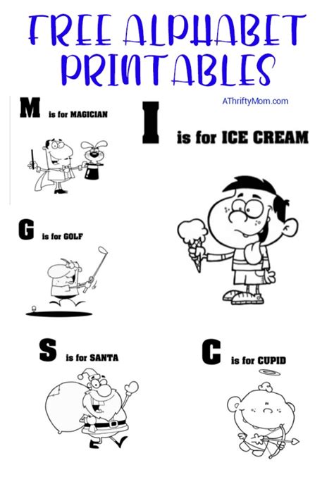 Free alphabet printables - A Thrifty Mom