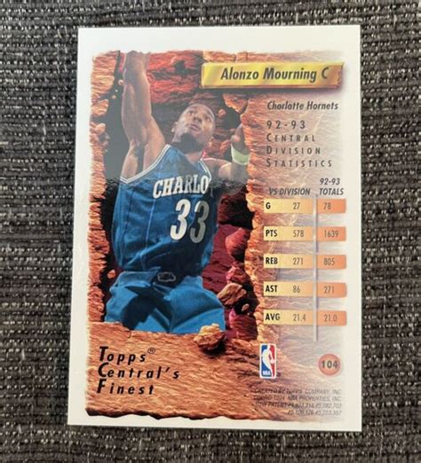 Topps Finest Refractor Alonzo Mourning For Sale Online