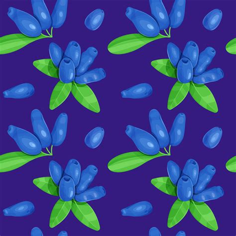 Honeysuckle and leaves seamless pattern. 17210779 Vector Art at Vecteezy