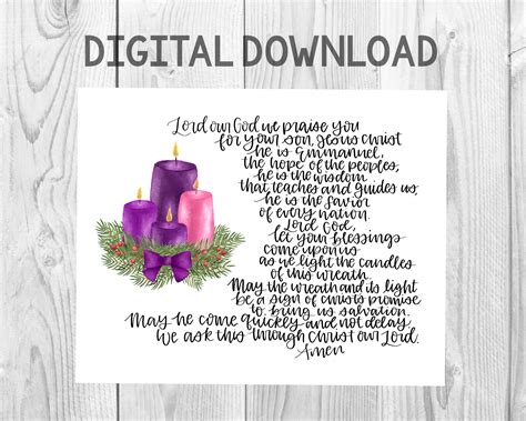 Advent Wreath Blessing Digital Download Printable Catholic | Etsy