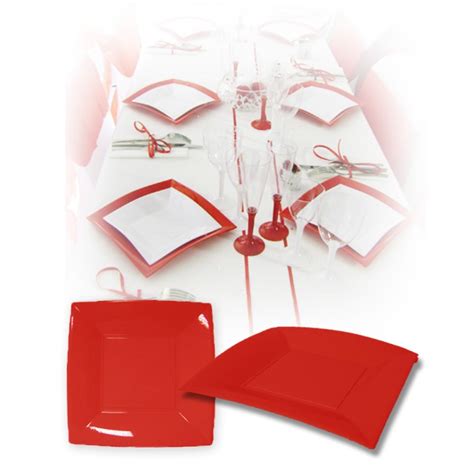 Assiette Design Jetable Rouge Cm Originale Pas Ch Re Mariage Fetes