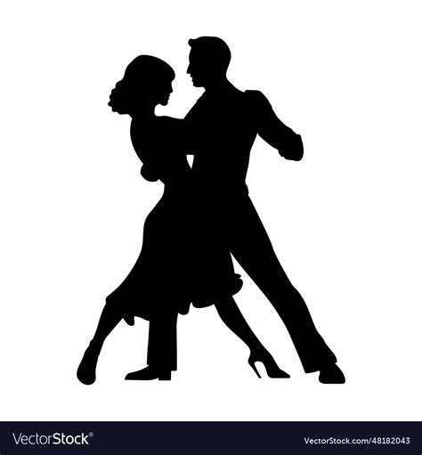 Couple Dancing Silhouette Royalty Free Vector Image