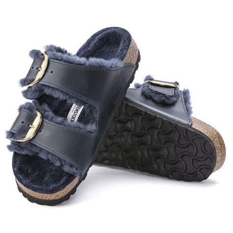 Arizona Big Buckle Shearling Oiled Leather Midnight Birkenstock