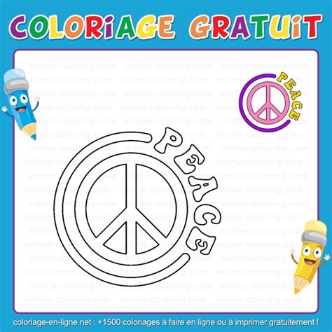 Coloriage Symbole de la Paix Coloriage à imprimer ou à faire en ligne