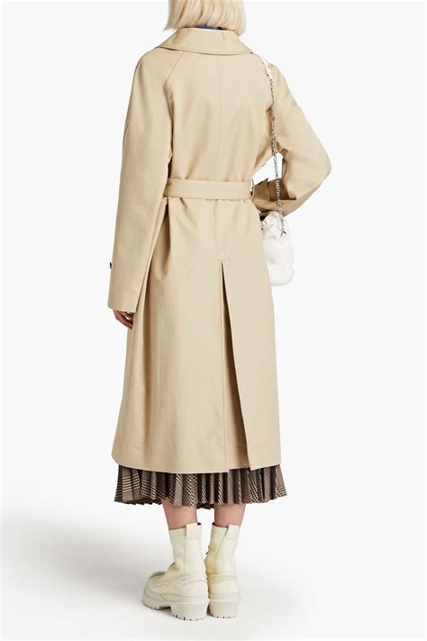 MAISON MARGIELA Pleated Belted Cotton Gabardine Trench Coat THE OUTNET