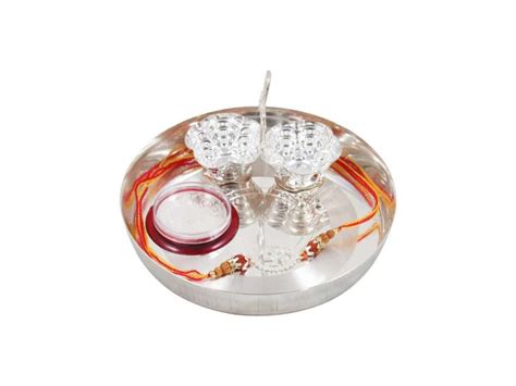 GOLDGIFTIDEAS Pure 999 Silver Nakshi Swastik Rakhi For Rakshabandhan