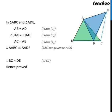 Ex 7 1 6 In Figure AC AE AB AD And BAD EAC Ex 7 1