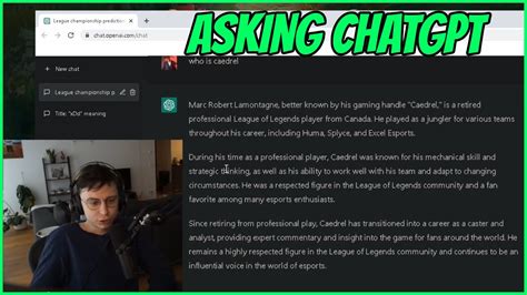 Chatgpt Answers Who Is Caedrel Youtube