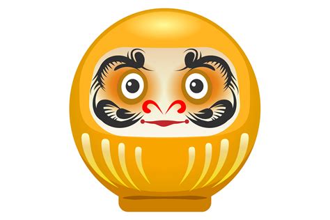 Golden Daruma Doll Asian Culture Tradit Graphic By Vectortatu