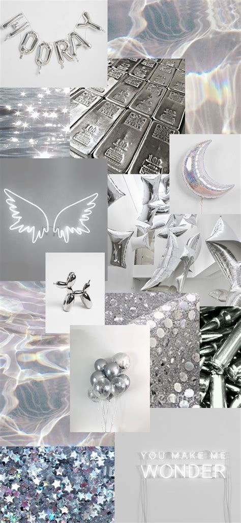 Silver Aesthetic Wallpaper Wonder Collage