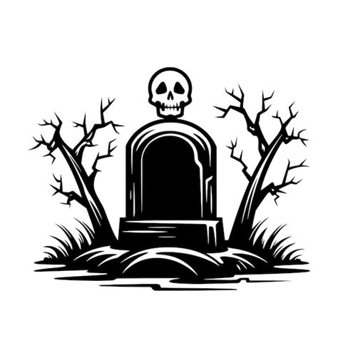 Premium Vector Silhouette Of Gravestone Halloween