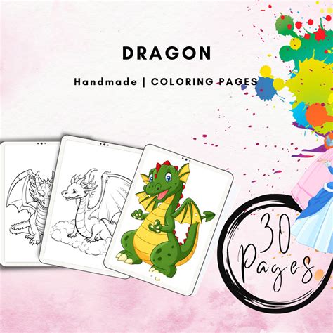 30 Dragon Coloring Pages Dragon Gifts Pages for Boys Dragon - Etsy