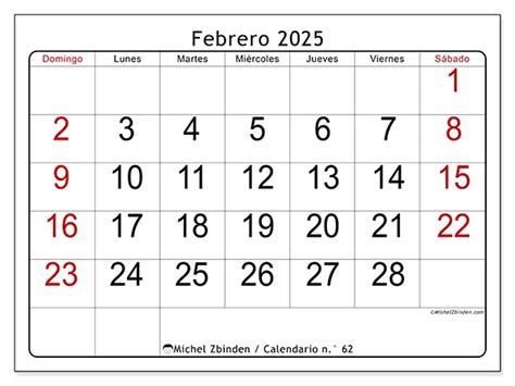 Calend Rios De Febrero De Michel Zbinden Es