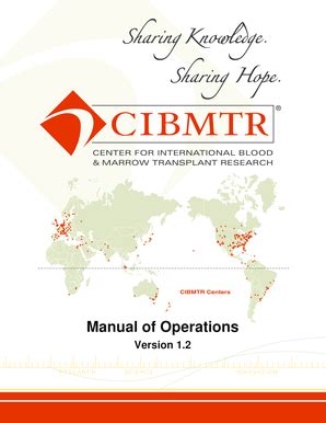 Fillable Online Cibmtr CIBMTR Manual Of Operations Version 1 2pdf