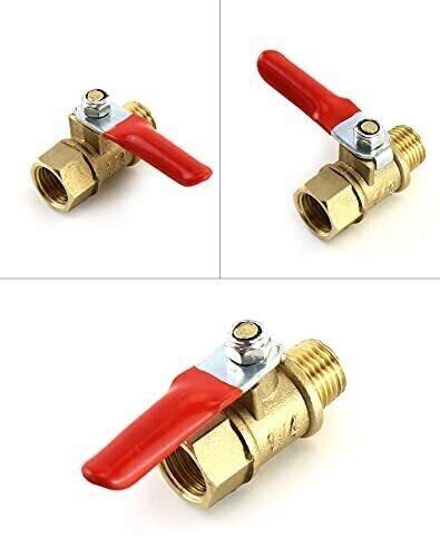 Qwork Ball Valve 3 Pcs 14 Heavy Duty Brass Ball Valve Shut Off Switch 14 For Sale Online