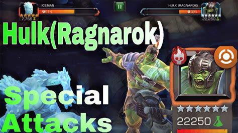 Hulk Ragnarok All Special Attack And Abilities Marvel Contest Of Champions Youtube