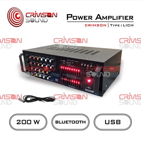 POWER AMPLIFIER 200 Watt With EQUALIZER Support Bluetooth CRIMSON