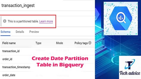 Create Date Partition Table In Bigquery YouTube