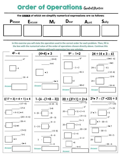 Free Order Of Operations Practice Worksheet Laura Candler Worksheets Library