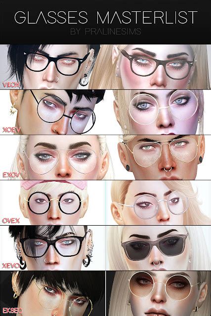 Sims 4 Cc S The Best Glasses By Pralinesims