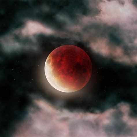 Blood Moon Wallpaper K Clouds Dark Night K