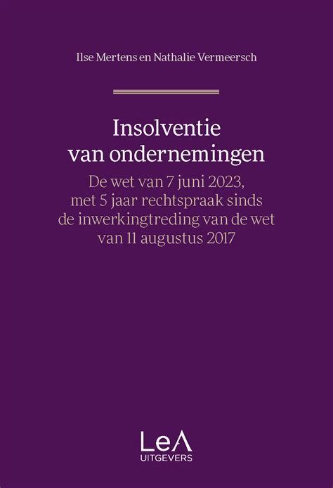 Boek Nieuwe Insolventie Wetgeving Per 1 September 2023