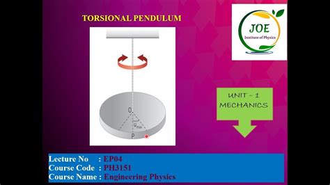 Ph Torsional Pendulum Engineering Physics Youtube