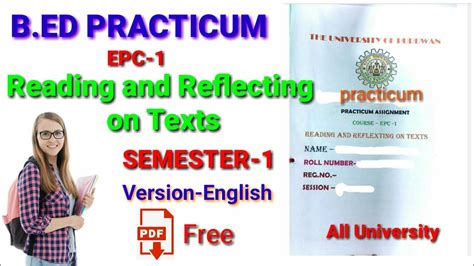 Course EPC I 1 1 EPC1 Reading And Reflecting On Texts B Ed Sem 1